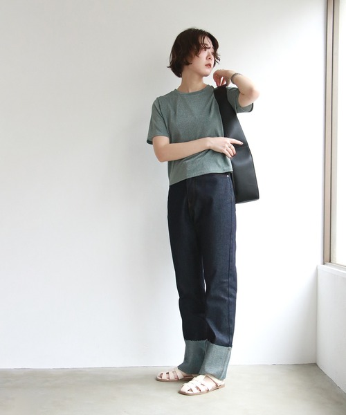 notch.(ノッチ)の「ラメ半袖Tシャツ(Tシャツ/カットソー・レディース・ブラック/グレー・M)」の4枚目の写真