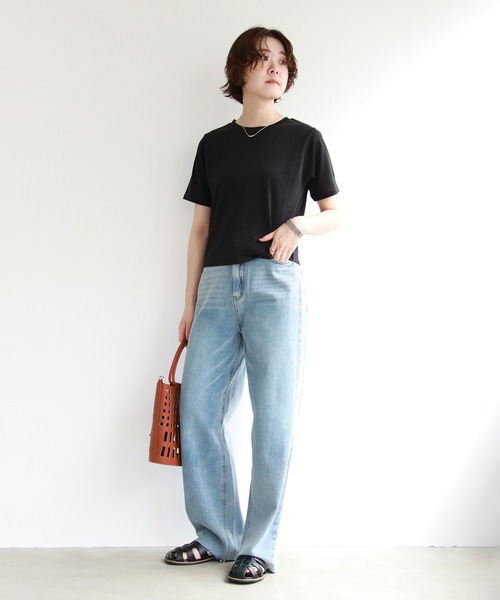 notch.(ノッチ)の「ラメ半袖Tシャツ(Tシャツ/カットソー・レディース・ブラック/グレー・M)」の9枚目の写真