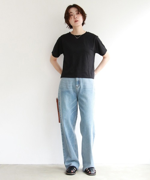 notch.(ノッチ)の「ラメ半袖Tシャツ(Tシャツ/カットソー・レディース・ブラック/グレー・M)」の10枚目の写真