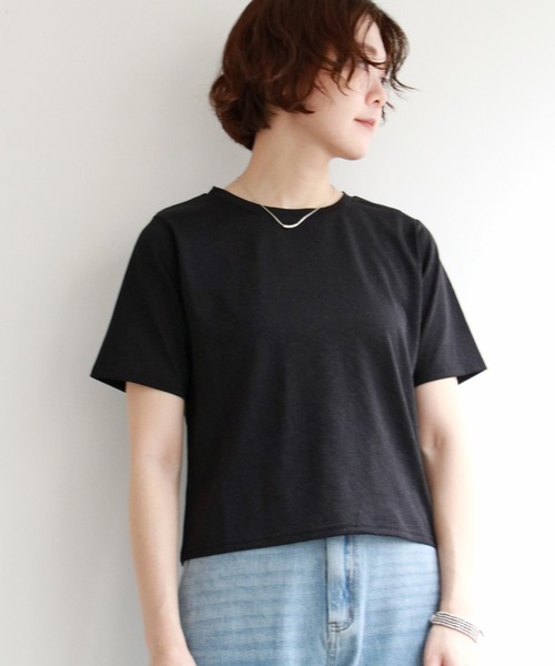 notch.(ノッチ)の「ラメ半袖Tシャツ(Tシャツ/カットソー・レディース・ブラック/グレー・M)」の6枚目の写真