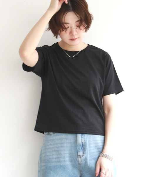 notch.(ノッチ)の「ラメ半袖Tシャツ(Tシャツ/カットソー・レディース・ブラック/グレー・M)」の8枚目の写真