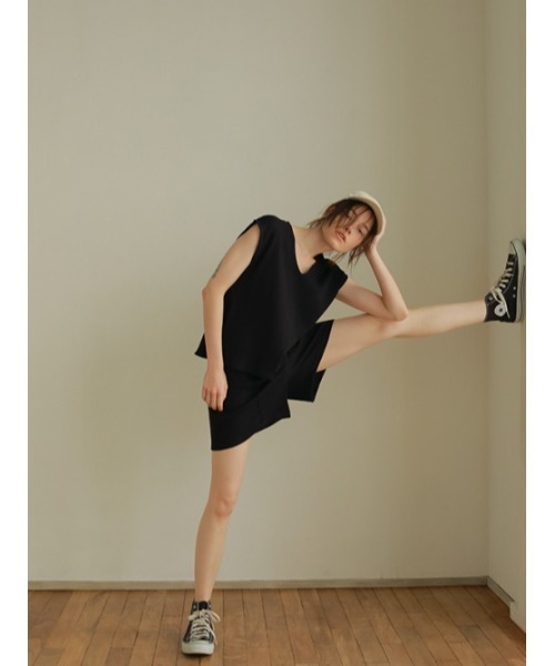 AMAIL（アマイル）の「Sky peace setup（タンクトップ・レディース・ブラック/ブルー/グレー・FREE）」の4枚目の写真