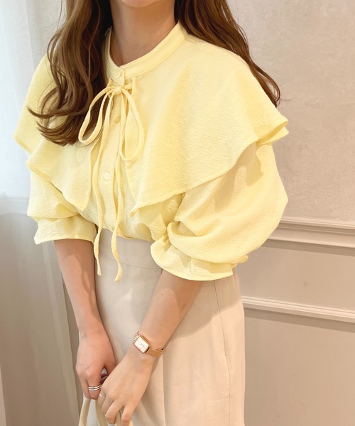 apres jour（アプレジュール）の「キャンディースリーブラッフルブラウス【ZOZOTOWN限定アイテム】（シャツ/ブラウス・レディース・グリーン/ライトイエロー/オフホワイト・フリー/X-LARGE）」の20枚目の写真