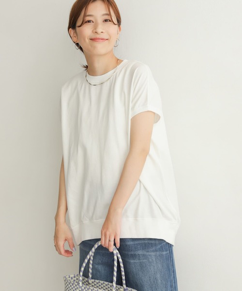 URBAN RESEARCH DOORS（アーバンリサーチドアーズ）の「ルーズフレンチスリーブプルオーバー（Tシャツ/カットソー・レディース・チャコールグレー/パープル/オフホワイト/グリーン・MEDIUM）」の6枚目の写真