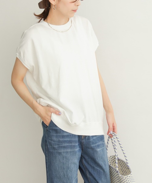 URBAN RESEARCH DOORS（アーバンリサーチドアーズ）の「ルーズフレンチスリーブプルオーバー（Tシャツ/カットソー・レディース・チャコールグレー/パープル/オフホワイト/グリーン・MEDIUM）」の8枚目の写真