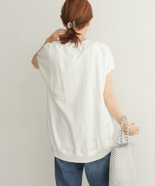 URBAN RESEARCH DOORS（アーバンリサーチドアーズ）の「ルーズフレンチスリーブプルオーバー（Tシャツ/カットソー・レディース・チャコールグレー/パープル/オフホワイト/グリーン・MEDIUM）」の9枚目の写真