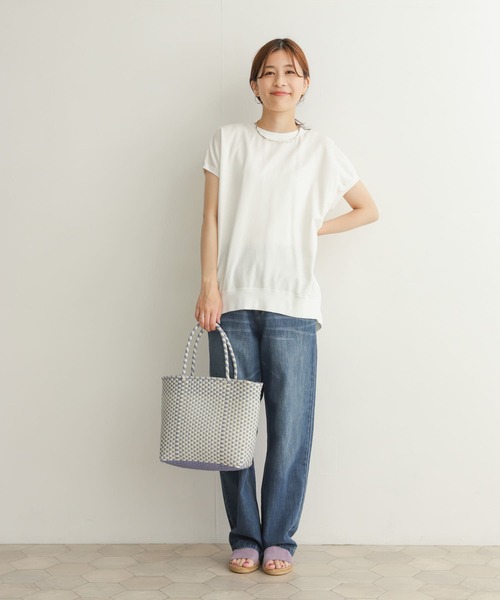 URBAN RESEARCH DOORS（アーバンリサーチドアーズ）の「ルーズフレンチスリーブプルオーバー（Tシャツ/カットソー・レディース・チャコールグレー/パープル/オフホワイト/グリーン・MEDIUM）」の12枚目の写真