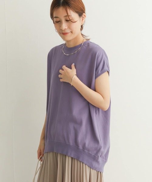 URBAN RESEARCH DOORS（アーバンリサーチドアーズ）の「ルーズフレンチスリーブプルオーバー（Tシャツ/カットソー・レディース・チャコールグレー/パープル/オフホワイト/グリーン・MEDIUM）」の16枚目の写真