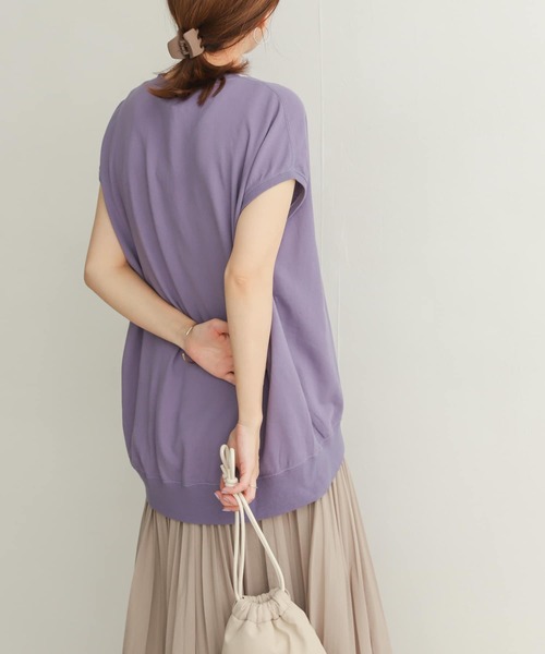 URBAN RESEARCH DOORS（アーバンリサーチドアーズ）の「ルーズフレンチスリーブプルオーバー（Tシャツ/カットソー・レディース・チャコールグレー/パープル/オフホワイト/グリーン・MEDIUM）」の17枚目の写真