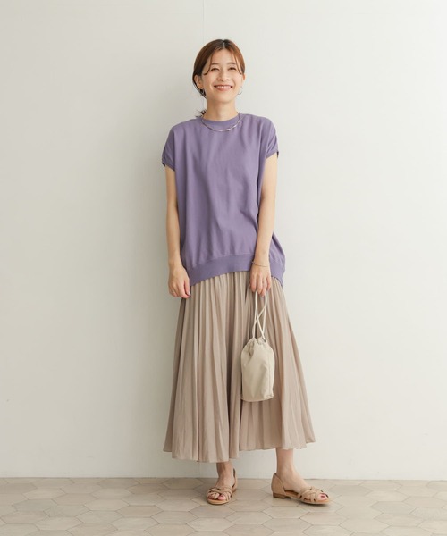 URBAN RESEARCH DOORS（アーバンリサーチドアーズ）の「ルーズフレンチスリーブプルオーバー（Tシャツ/カットソー・レディース・チャコールグレー/パープル/オフホワイト/グリーン・MEDIUM）」の20枚目の写真