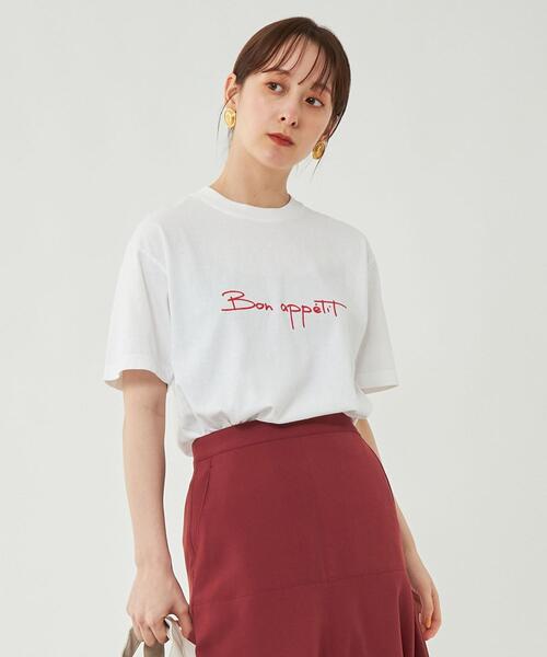 LOS ANGELES APPAREL(ロサンゼルスアパレル)の「【別注】< LOSANGELES APPAREL > プリント Tシャツ(Tシャツ/カットソー・レディース・ホワイト/ライトグレー/オフホワイト・FREE)」の1枚目の写真
