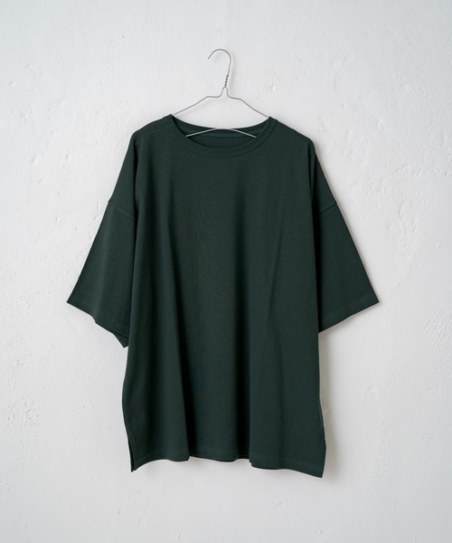 WHIMSIC（ウィムジック）の「【WHIMSIC】ヘビーウェイトオーバーサイズTシャツ（Tシャツ/カットソー・レディース・ブラック/パープル/グレー/ピンク/グリーン・FREE）」の4枚目の写真