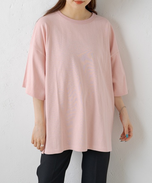 WHIMSIC（ウィムジック）の「【WHIMSIC】ヘビーウェイトオーバーサイズTシャツ（Tシャツ/カットソー・レディース・ブラック/パープル/グレー/ピンク/グリーン・FREE）」の7枚目の写真