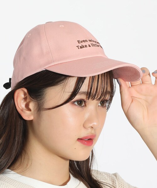 PINK-latte（ピンクラテ）の「◆バックレースアップキャップ（キャップ・キッズ・ブラック/ベージュ/ピンク・00）」の10枚目の写真