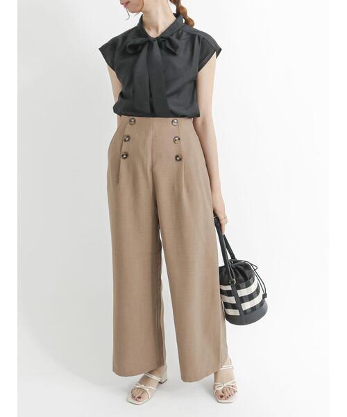 Te chichi TERRASSE（テチチテラス）の「ボウタイブラウス（シャツ/ブラウス・レディース・ブラック/オフホワイト/カーキ・ﾌﾘ-）」の17枚目の写真