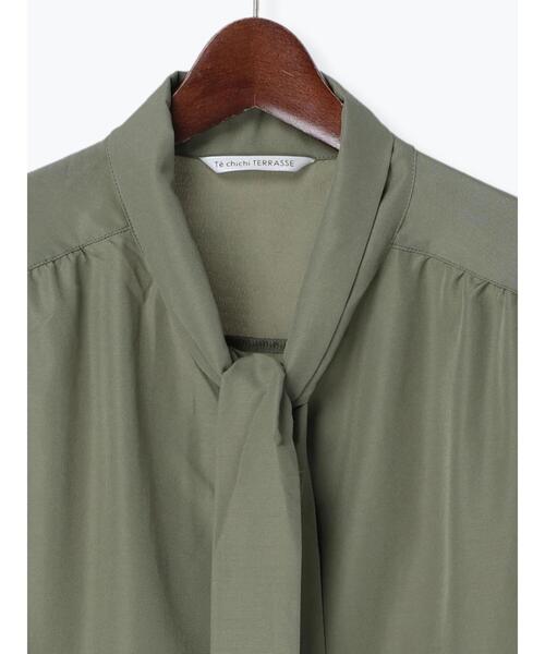 Te chichi TERRASSE（テチチテラス）の「ボウタイブラウス（シャツ/ブラウス・レディース・ブラック/オフホワイト/カーキ・ﾌﾘ-）」の8枚目の写真