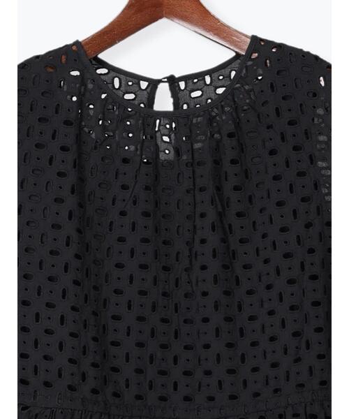 Te chichi(テチチ)の「◎カットワークレースワンピース(ワンピース・レディース・ブラック/オフホワイト・フリ-)」の7枚目の写真