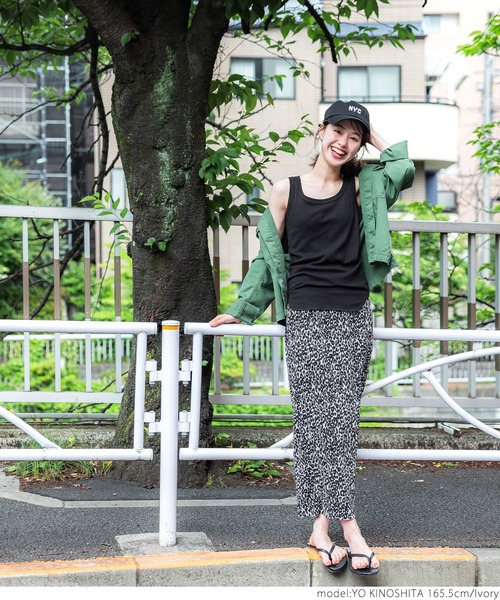 coca（coca）（コカ）の「レオパードプリーツスカート（スカート・レディース・アイボリー・ONE SIZE）」の6枚目の写真