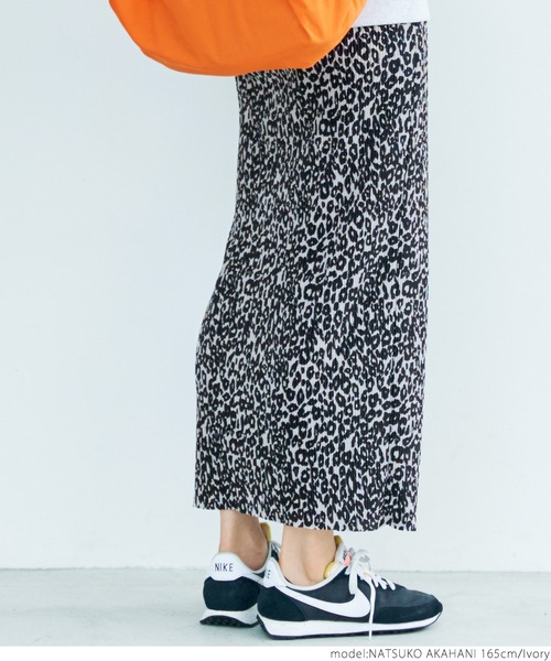 coca（coca）（コカ）の「レオパードプリーツスカート（スカート・レディース・アイボリー・ONE SIZE）」の9枚目の写真