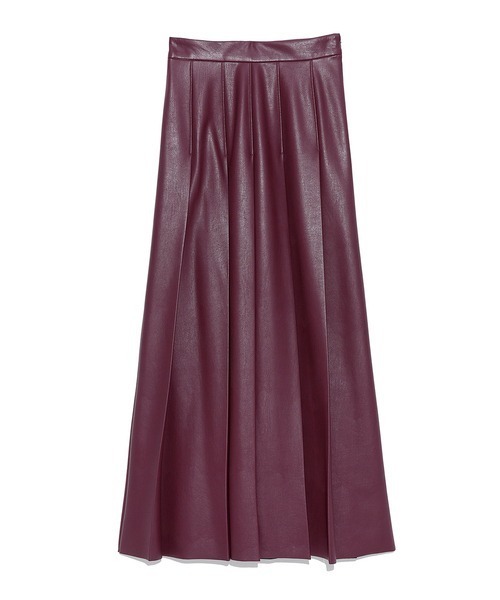 SNIDEL(スナイデル)の「レザープリーツスカート(スカート・レディース・オリーブ/アイボリー/バーガンディー・1/0)」の1枚目の写真