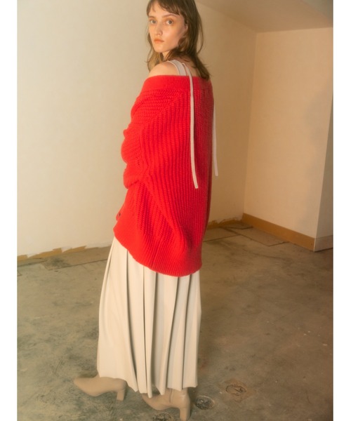 SNIDEL(スナイデル)の「レザープリーツスカート(スカート・レディース・オリーブ/アイボリー/バーガンディー・1/0)」の13枚目の写真