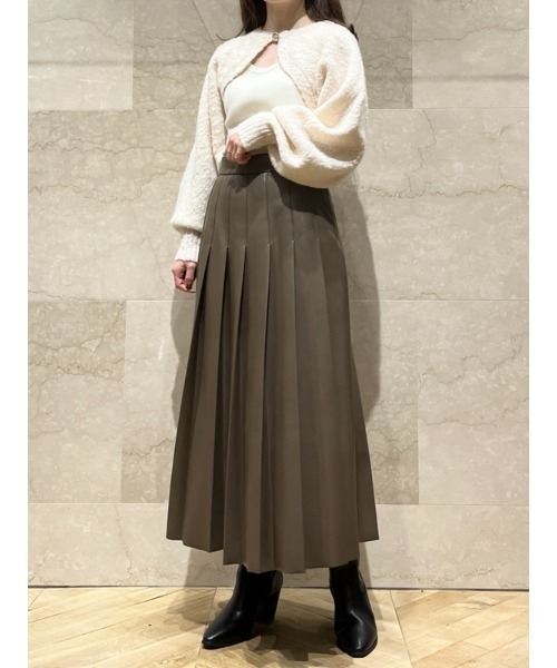 SNIDEL(スナイデル)の「レザープリーツスカート(スカート・レディース・オリーブ/アイボリー/バーガンディー・1/0)」の19枚目の写真