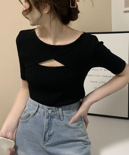 フロントカットアウトリブニット（ニット/セーター）｜MANGROVE