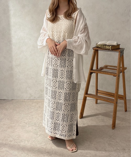 apres jour clair（アプレジュールクレア）の「【apres jour clair】２WAYカットワークパネルワンピース【ZOZOTOWN限定アイテム】（ワンピース・レディース・アイボリー・フリー/X-LARGE）」の2枚目の写真