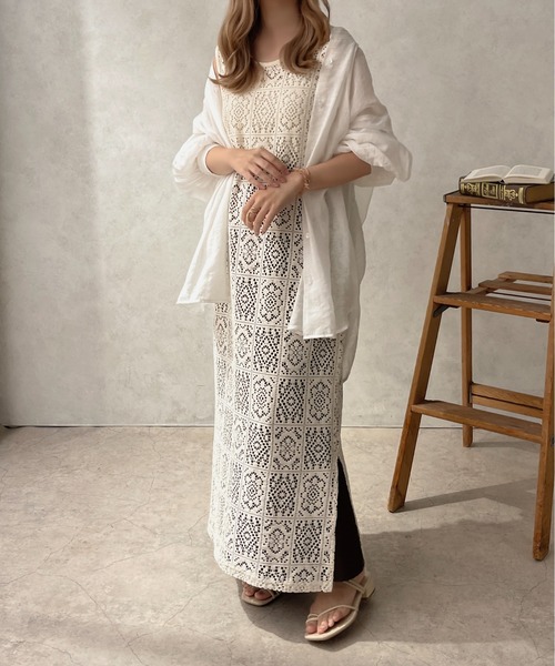 apres jour clair（アプレジュールクレア）の「【apres jour clair】２WAYカットワークパネルワンピース【ZOZOTOWN限定アイテム】（ワンピース・レディース・アイボリー・フリー/X-LARGE）」の3枚目の写真