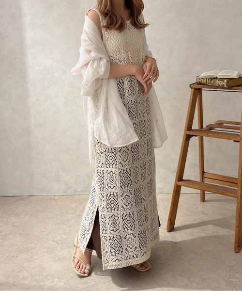 apres jour clair（アプレジュールクレア）の「【apres jour clair】２WAYカットワークパネルワンピース【ZOZOTOWN限定アイテム】（ワンピース・レディース・アイボリー・フリー/X-LARGE）」の4枚目の写真