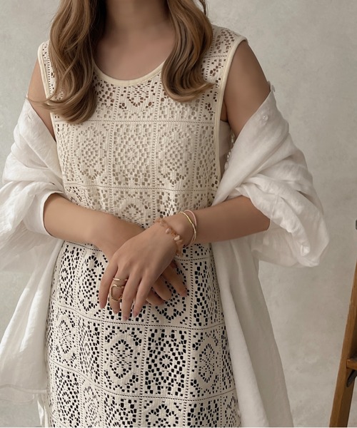 apres jour clair（アプレジュールクレア）の「【apres jour clair】２WAYカットワークパネルワンピース【ZOZOTOWN限定アイテム】（ワンピース・レディース・アイボリー・フリー/X-LARGE）」の6枚目の写真