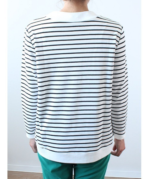 MB mint breeze(エムビーミントブリーズ)の「【M~5L 大きいサイズ】パーカー風 切替 カットソー(Tシャツ/カットソー・レディース・ライトグレー/イエロー/ネイビー/オフホワイト・M/L/5L/4L/LL/3L)」の14枚目の写真