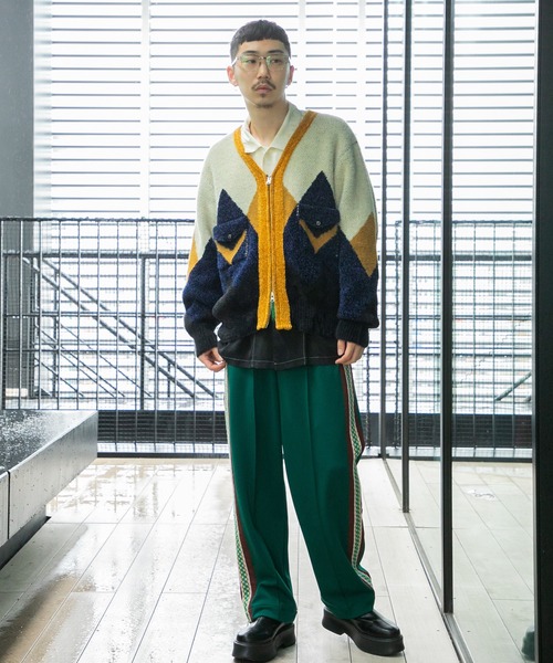 j*y様 toga virilis アーガイルジップアップカーディガン TOGA VIRILIS - JACQUARD KNIT CARDIGAN – The Contemporary Fix