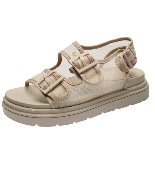 LAC-VERT(ラック・ヴェール)の「メッシュベルト厚底サンダル(サンダル・レディース・ブラック/ベージュ/グリーン・S/M/L)」の16枚目の写真