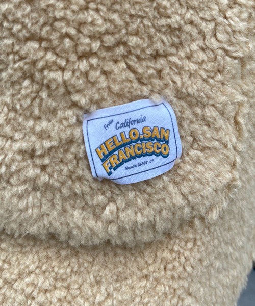 HELLO.SANFRANCISCO(ハローサンフランシスコ)の「【HELLO.SANFRANCISCO/ハローサンフランシスコ】ハマグリステッチボアジャケット(ノーカラージャケット・レディース・イエロー/アイボリー/サックスブルー・FREE)」の4枚目の写真