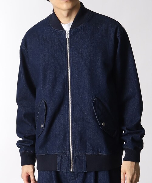 THE SHOP TK （ザ ショップ ティーケー ）の「◆12onzデニムMA-1（デニムジャケット・メンズ・グレー/ネイビー・02/04/03）」の3枚目の写真