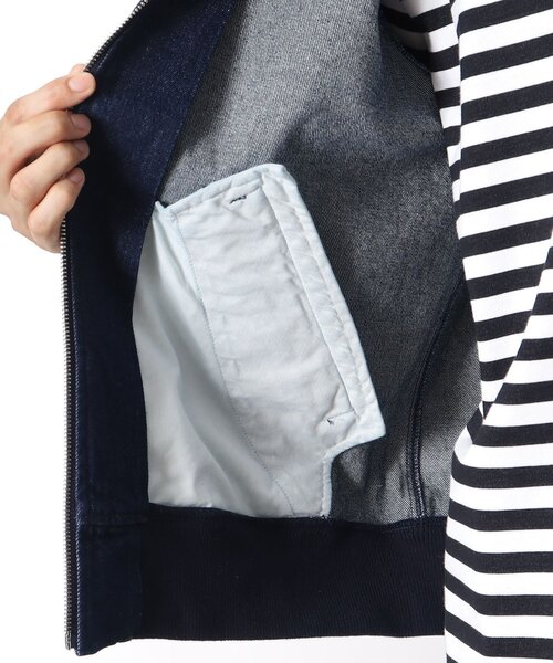 THE SHOP TK （ザ ショップ ティーケー ）の「◆12onzデニムMA-1（デニムジャケット・メンズ・グレー/ネイビー・02/04/03）」の10枚目の写真