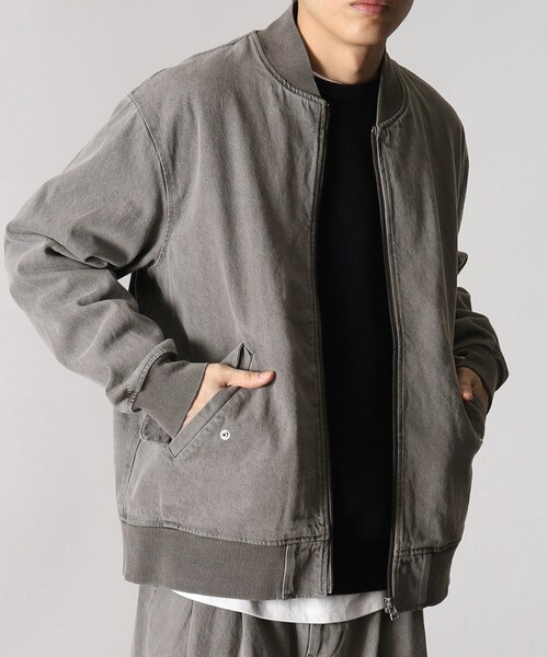 THE SHOP TK （ザ ショップ ティーケー ）の「◆12onzデニムMA-1（デニムジャケット・メンズ・グレー/ネイビー・02/04/03）」の12枚目の写真