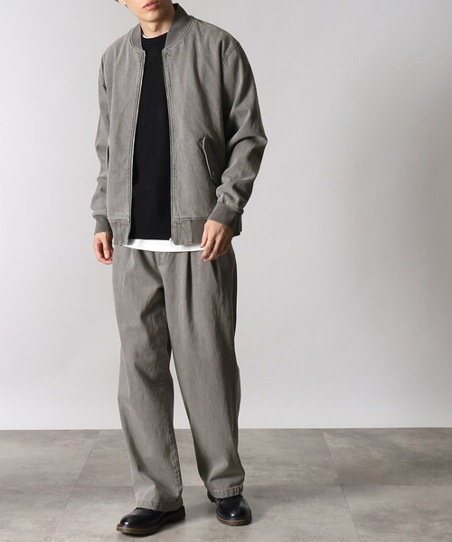 THE SHOP TK （ザ ショップ ティーケー ）の「◆12onzデニムMA-1（デニムジャケット・メンズ・グレー/ネイビー・02/04/03）」の13枚目の写真