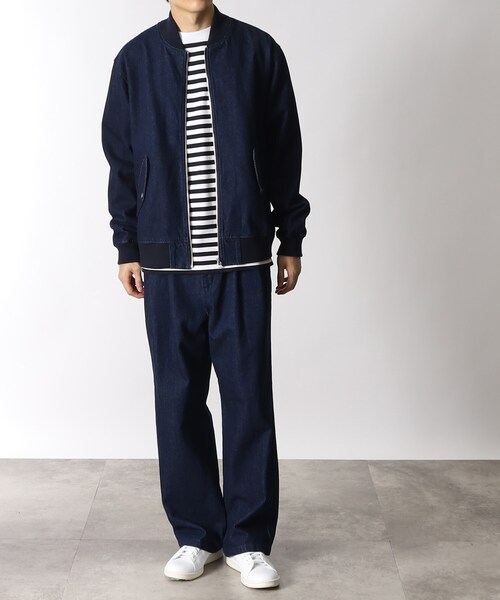 THE SHOP TK （ザ ショップ ティーケー ）の「◆12onzデニムMA-1（デニムジャケット・メンズ・グレー/ネイビー・02/04/03）」の20枚目の写真