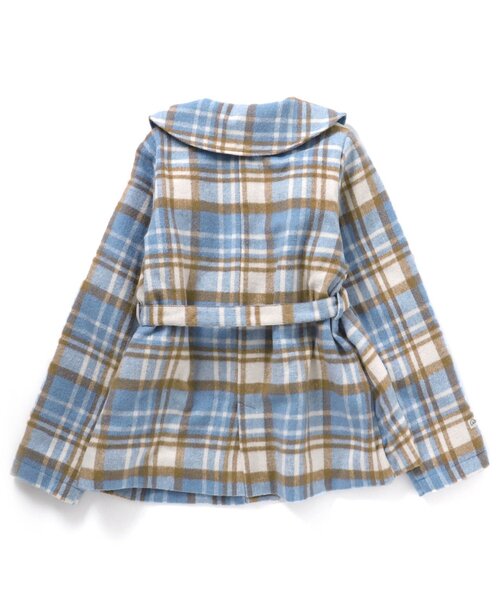 algy(アルジー)の「チェックコート(ダウンジャケット/コート・キッズ・ベージュ/サックスブルー・SMALL/MEDIUM/X-SMALL/XX-SMALL)」の10枚目の写真