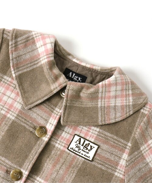 algy(アルジー)の「チェックコート(ダウンジャケット/コート・キッズ・ベージュ/サックスブルー・SMALL/MEDIUM/X-SMALL/XX-SMALL)」の11枚目の写真