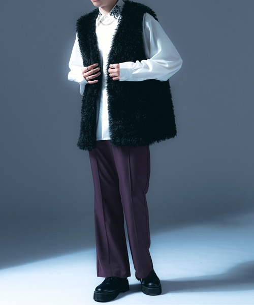 Ellno Loset（エルノロゼット）の「プードルファーベスト（ベスト・メンズ・ブラック/グレー/アイボリー・MEDIUM/LARGE）」の13枚目の写真