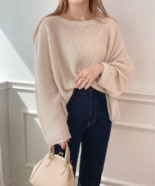 apres jour(アプレジュール)の「シアーニット【ZOZOTOWN限定アイテム】(ニット/セーター・レディース・ライトピンク/アイボリー/ピンク系その他/グリーン・フリー/X-LARGE)」の10枚目の写真