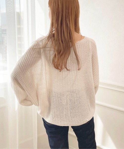 apres jour(アプレジュール)の「シアーニット【ZOZOTOWN限定アイテム】(ニット/セーター・レディース・ライトピンク/アイボリー/ピンク系その他/グリーン・フリー/X-LARGE)」の11枚目の写真