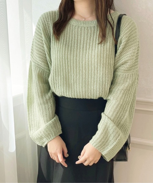 apres jour(アプレジュール)の「シアーニット【ZOZOTOWN限定アイテム】(ニット/セーター・レディース・ライトピンク/アイボリー/ピンク系その他/グリーン・フリー/X-LARGE)」の16枚目の写真