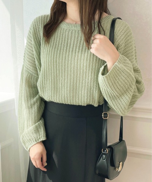 apres jour(アプレジュール)の「シアーニット【ZOZOTOWN限定アイテム】(ニット/セーター・レディース・ライトピンク/アイボリー/ピンク系その他/グリーン・フリー/X-LARGE)」の17枚目の写真