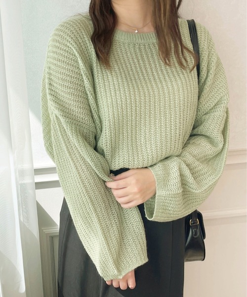 apres jour(アプレジュール)の「シアーニット【ZOZOTOWN限定アイテム】(ニット/セーター・レディース・ライトピンク/アイボリー/ピンク系その他/グリーン・フリー/X-LARGE)」の18枚目の写真