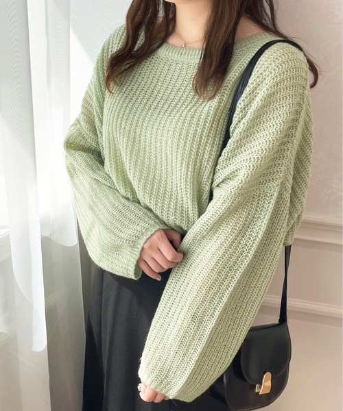 apres jour(アプレジュール)の「シアーニット【ZOZOTOWN限定アイテム】(ニット/セーター・レディース・ライトピンク/アイボリー/ピンク系その他/グリーン・フリー/X-LARGE)」の21枚目の写真