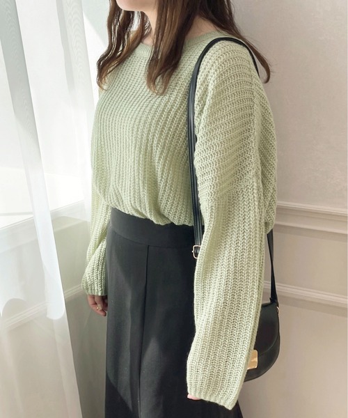 apres jour(アプレジュール)の「シアーニット【ZOZOTOWN限定アイテム】(ニット/セーター・レディース・ライトピンク/アイボリー/ピンク系その他/グリーン・フリー/X-LARGE)」の22枚目の写真